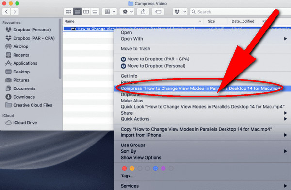 compress video mac for email